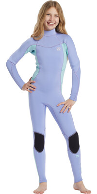 2024 Billabong Junior Foil 3/2mm Back Zip Wetsuit ABBW100141 - Cosmic Blue